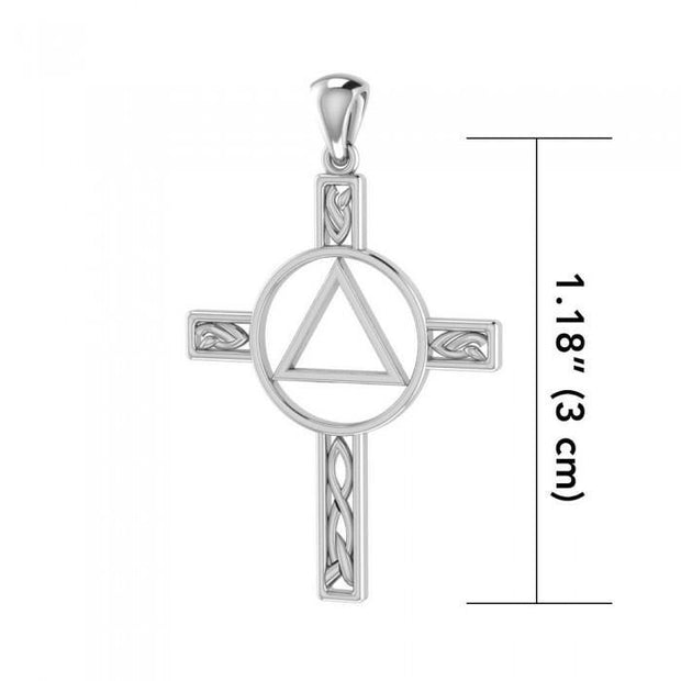 AA Recovery Celtic Knot Cross Pendant TPD327