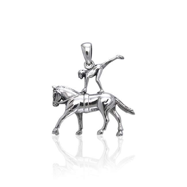 Equestrian Vaulting Silver Pendant TPD3272