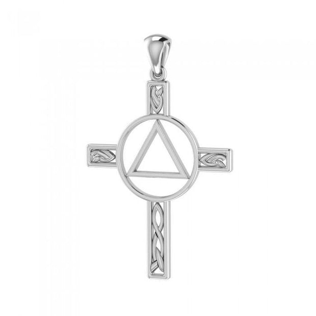 AA Recovery Celtic Knot Cross Pendant TPD327