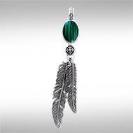 Turquoise Feather Talisman Pendant TPD3282