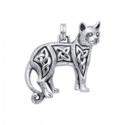 Magickal Cat Silver Pendant TPD333