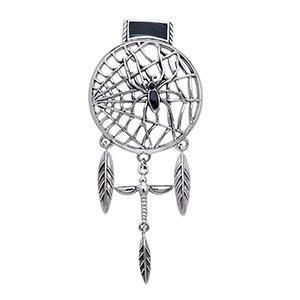 Turn your dreams into mystery ~ Sterling Silver Jewelry Dreamcatcher Spider Web Pendant by Ted Andrews TPD338