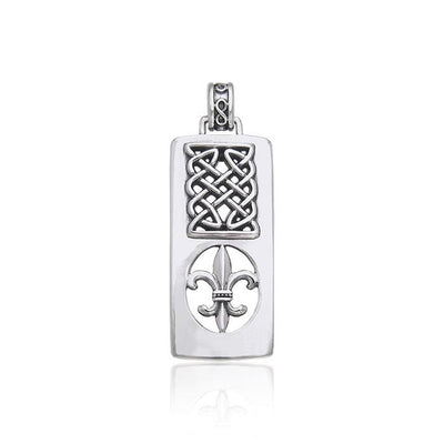 Celtic Knots Fleur De Lis Silver Pendant TPD343