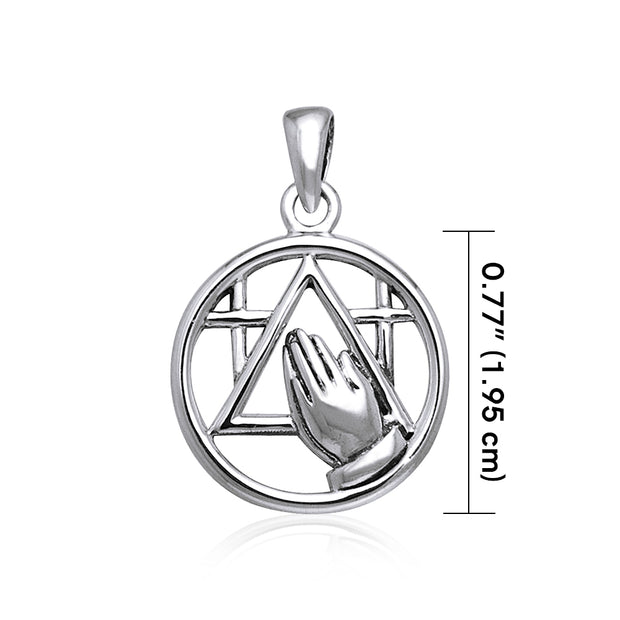 Prayer AA Symbol Silver Pendant TPD349
