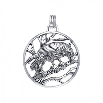 Sterling Silver Mythical Raven Pendant by Ted Andrews TPD350