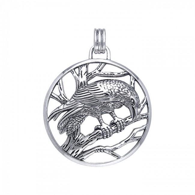 Sterling Silver Mythical Raven Pendant by Ted Andrews TPD350