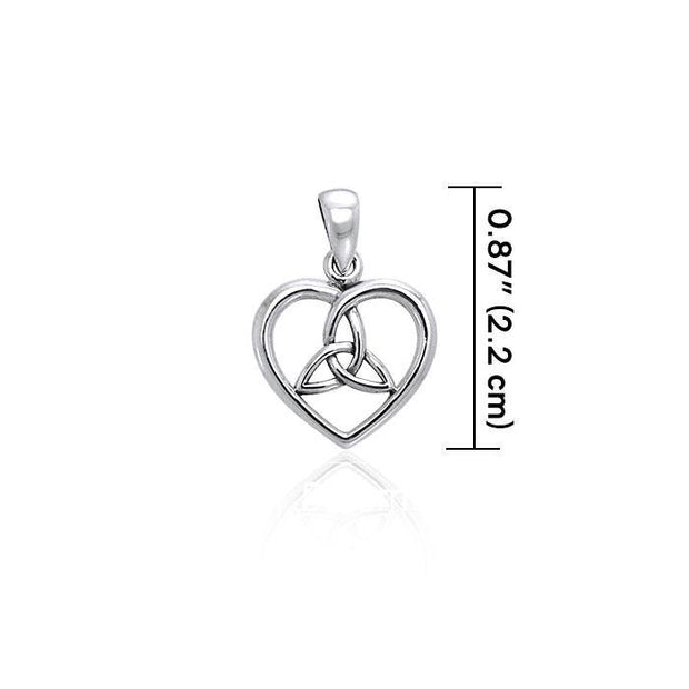 Celtic Trinity Heart Silver Pendant TPD3562