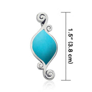 Organic Form Inlay Stone Silver Pendant TPD3570