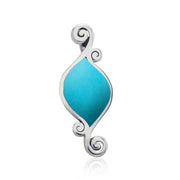 Organic Form Inlay Stone Silver Pendant TPD3570