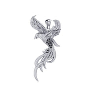 Soar to the Heavens ~ Flying Phoenix Pendant with Gems TPD3591