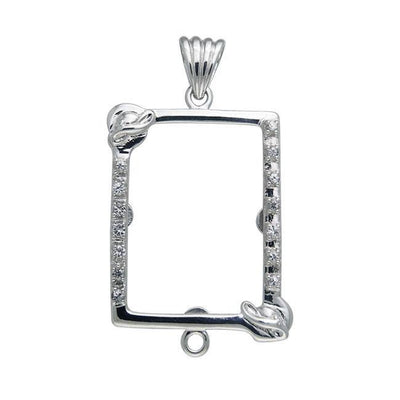 Silver Picture Frame with Hat Gemstone Pendant TPD365