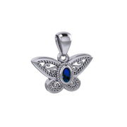 Life colorful transformation ~ Sterling Silver Jewelry Butterfly Pendant with Gemstone TPD3685