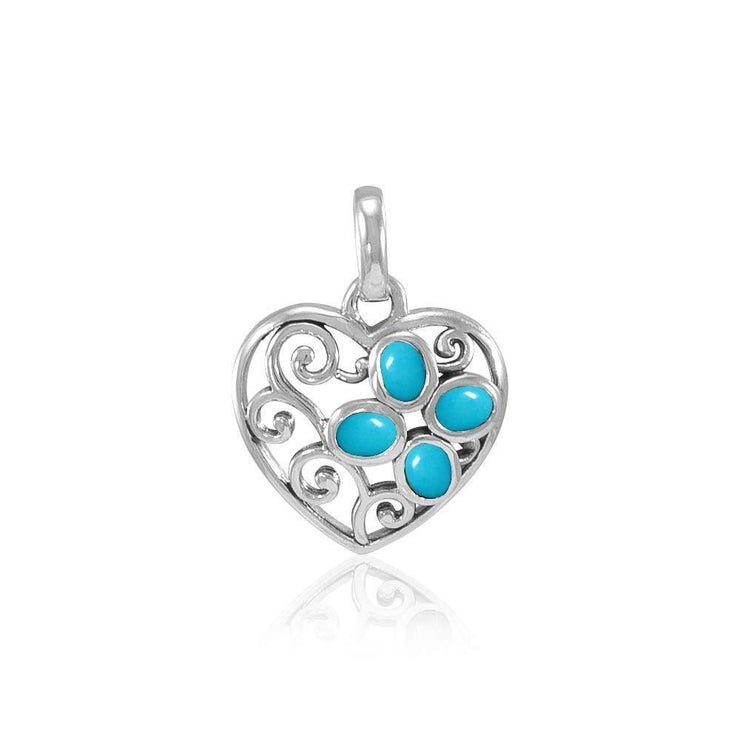 Flower in Heart Shape Pendant TPD3686