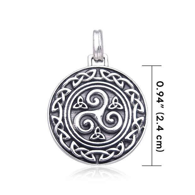 Celtic Silver Spiral Pendant TPD370