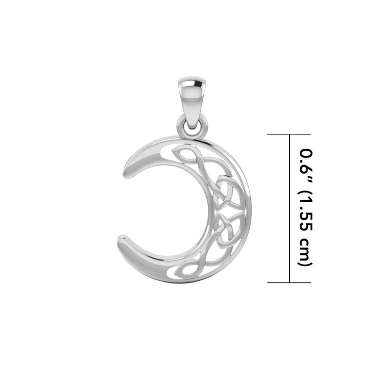 Celtic Crescent Moon Silver Pendant TPD3711