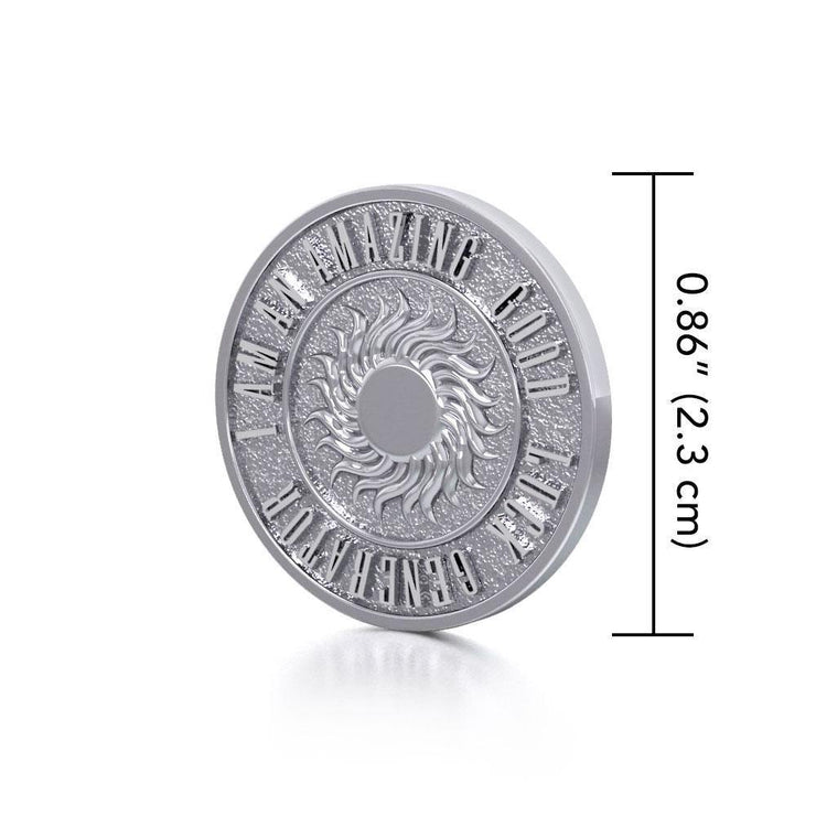 Wonderful I am an Amazing Good Luck Generator Silver Small Empower Coin TPD3729