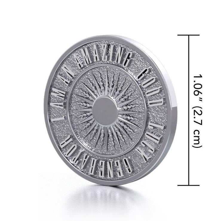 Beautiful I am an Amazing Good Luck Generator Silver Large Empower Coin TPD3732