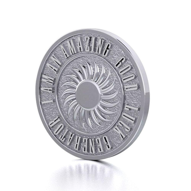 Powerful I am an Amazing Good Luck Generator Silver Large Empower Coin TPD3734