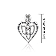 Celtic Knotwork Silver Heart Pendant TPD374