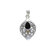 Contemporary Silver Pendant with Teardrop Gemstone TPD3800