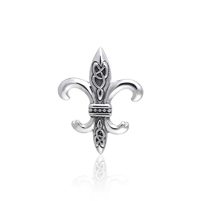 Celtic Knots Fleur De Lis Silver Pendant TPD381 Pendant