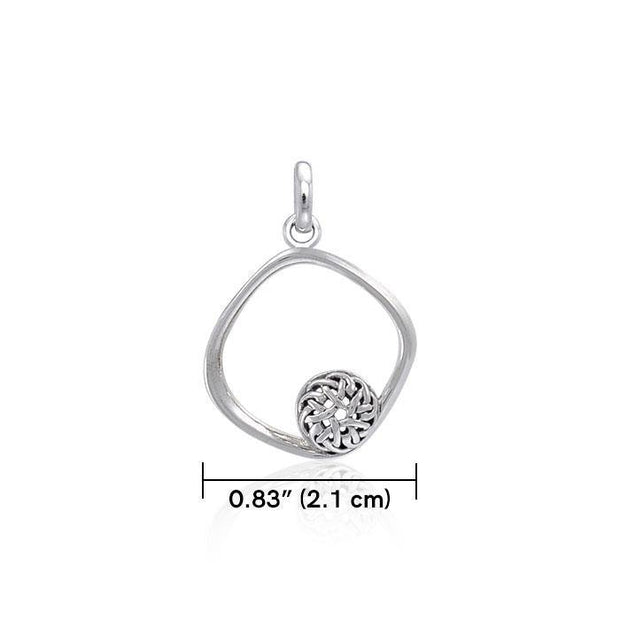 Square Silver Pendant with Celtic Ball TPD3849