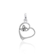 Celtic Heart with Trinity Knot Silver Pendant TPD3851
