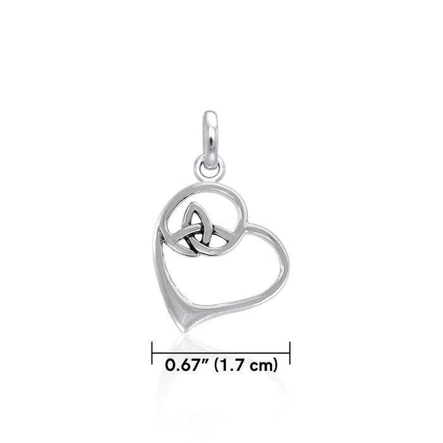 Celtic Heart with Trinity Knot Silver Pendant TPD3851
