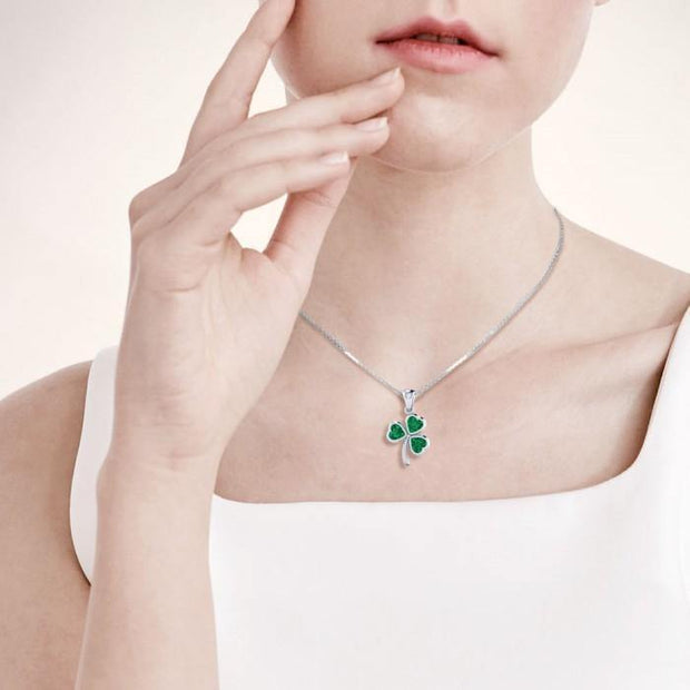 Today is your lucky day! ~ Sterling Silver Jewelry Shamrock Pendant TPD3961