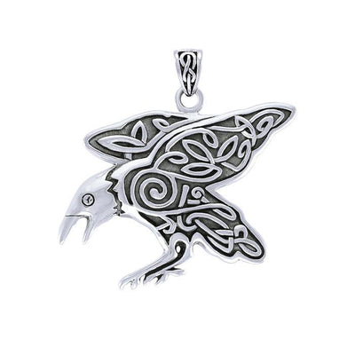 Brigid Ashwood Mythical Raven ~ Sterling Silver Jewelry Pendant TPD3998