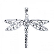 Bring forth the enchanting light ~ Sterling Silver Jewelry Dragonfly Pendant by Cari Buziak TPD4037