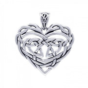 Cari Buziak Celtic Knotwork Heart Sterling Silver Pendant Jewelry TPD4043