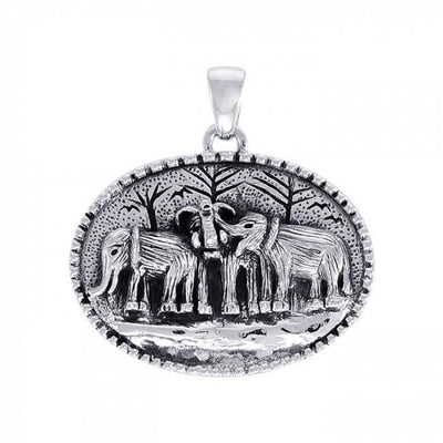 An incredible gift of steadfast ~ Sterling Silver Elephant Pendant Jewelry TPD4081