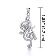 Music Notation Symbols and G clef Pendant TPD4116