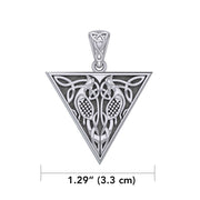 Celtic Bird in Triangle Shape Silver Pendant  TPD4120