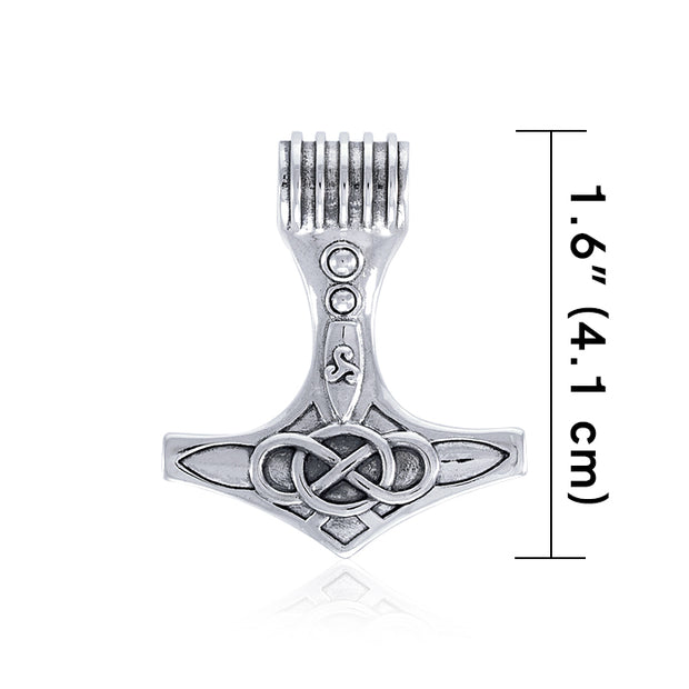 Large Thor's Hammer Silver Pendant TPD4131