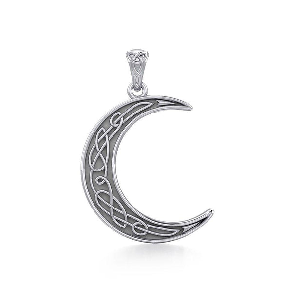 Celtic Crescent Moon Silver Pendant TPD4135