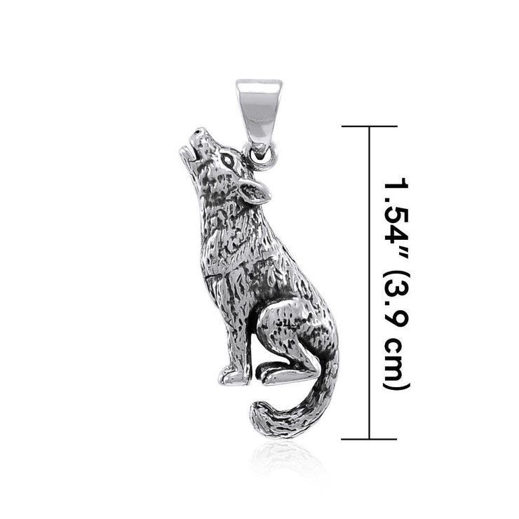 Howling Wolf Silver Pendant TPD4140 Pendant