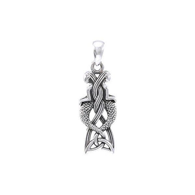 Celtic Mermaid Goddess Sterling Silver Pendant TPD4153