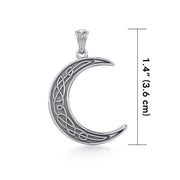Honor the lunar power ~ Celtic Knotwork Crescent Moon Sterling Silver Pendant Jewelry TPD4201