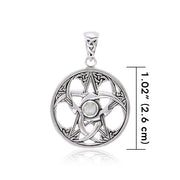 The Pentagram with 3 Crescent Moon Pendant TPD4227