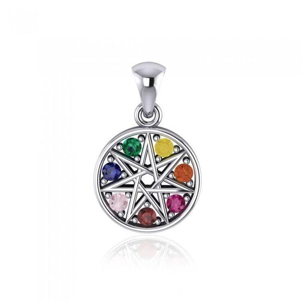 Believe in the magick of Elven Star ~ Sterling Silver Jewelry Pendant with Shimmering Gemstones TPD4262
