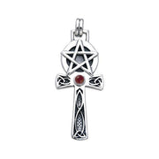 Handcrafted Silver Celtic Knot Pentagram Ankh pendant TPD430