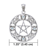 Celtic Knot Pentacle Pendant with Gemstone TPD4329