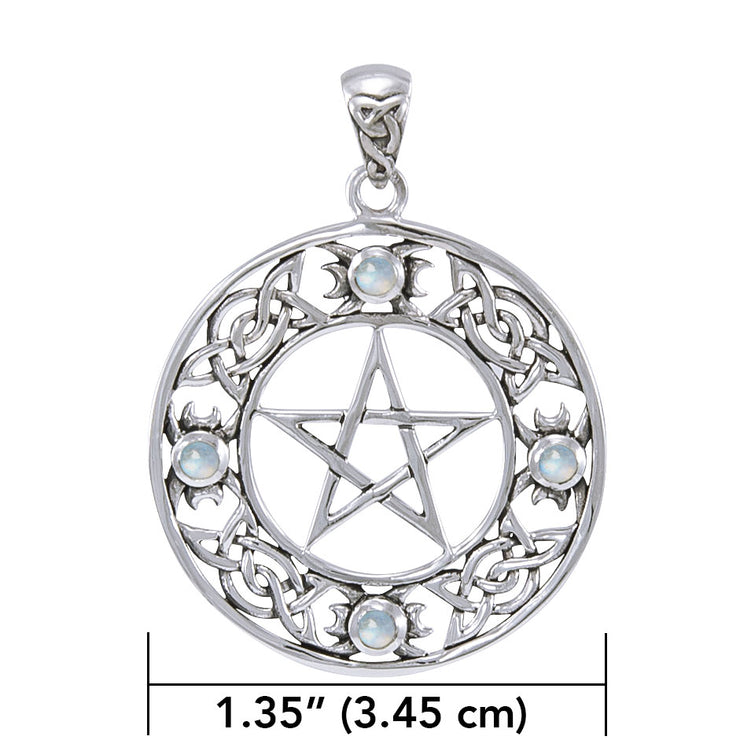 Celtic Knot Pentacle Pendant with Gemstone TPD4329