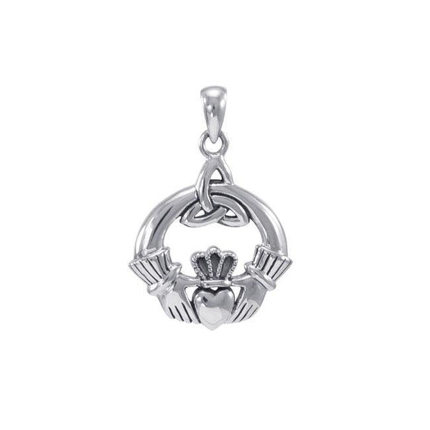 Claddagh & Trinity Knot Silver Pendant TPD4383