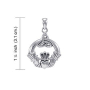 Claddagh & Trinity Knot Silver Pendant TPD4383