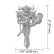 Viking God Heimdal Silver Pendant with Gemstone TPD4391