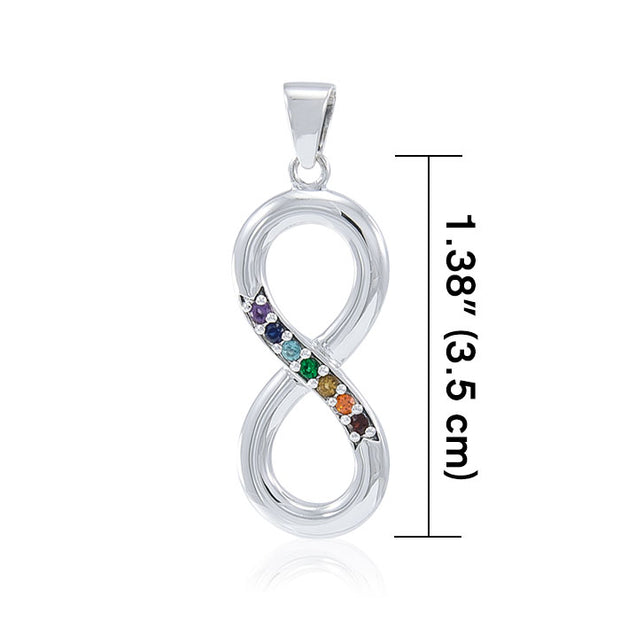 Symbol of Infinity with Gemstone Sterling Silver Pendant TPD4457