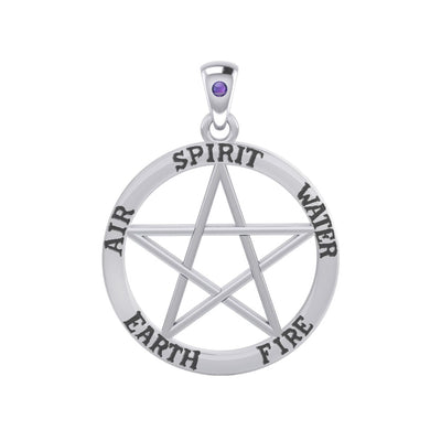 Fire Air Earth Water and Spirit Silver Pendant TPD4521